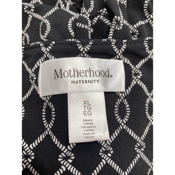 Motherhood Maternity Surplice Faux-Wrap Dress‎ Womens XL Black White Side-Tie - Picture 10 of 15